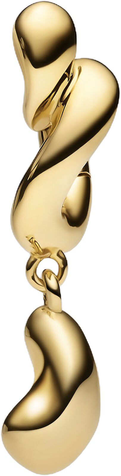 Whirl Drop Huggie Gold