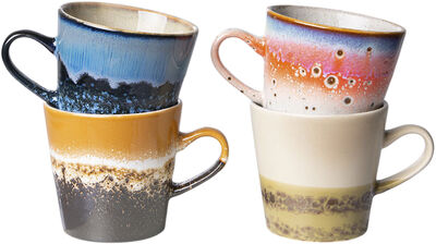 70s ceramics americano mugs peagsus set of  4