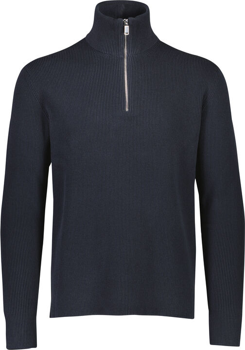 Half zip rib knit
