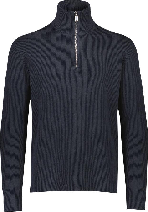 Half zip rib knit