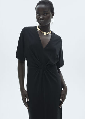Short sleeve draped dress
