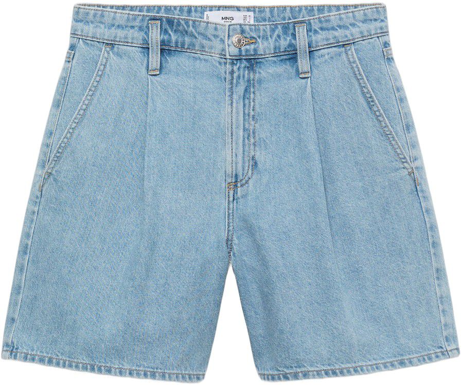 Mid-rise denim bermuda shorts with