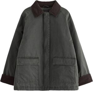Padded jacket with a coated surface