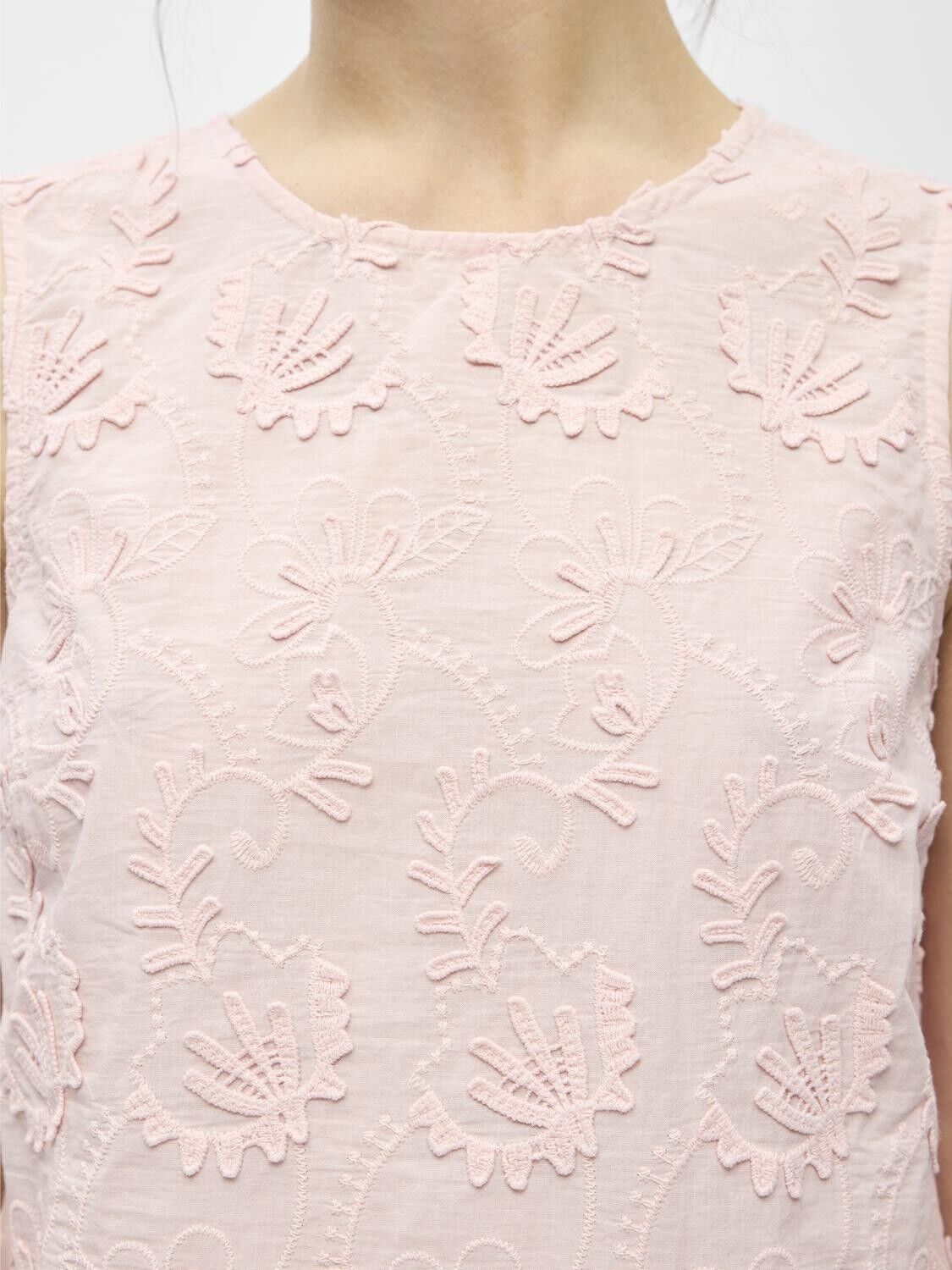 OBJMYA S/L RE O-NECK TOP DIV