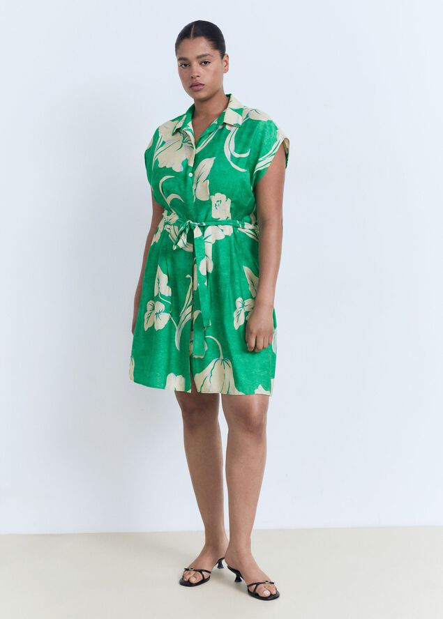 Belt printed dress