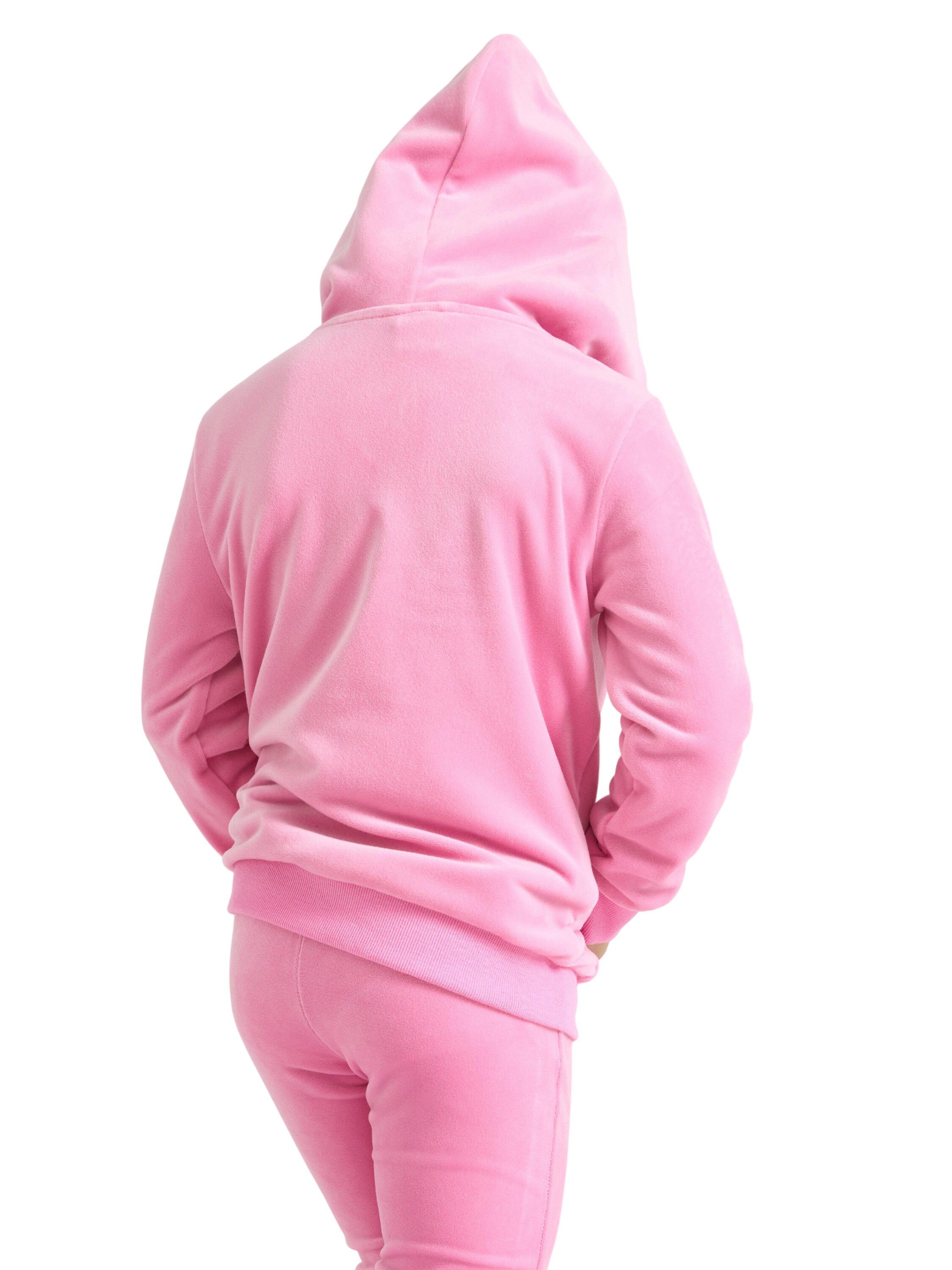 Soft velour hoodie with relaxed fit