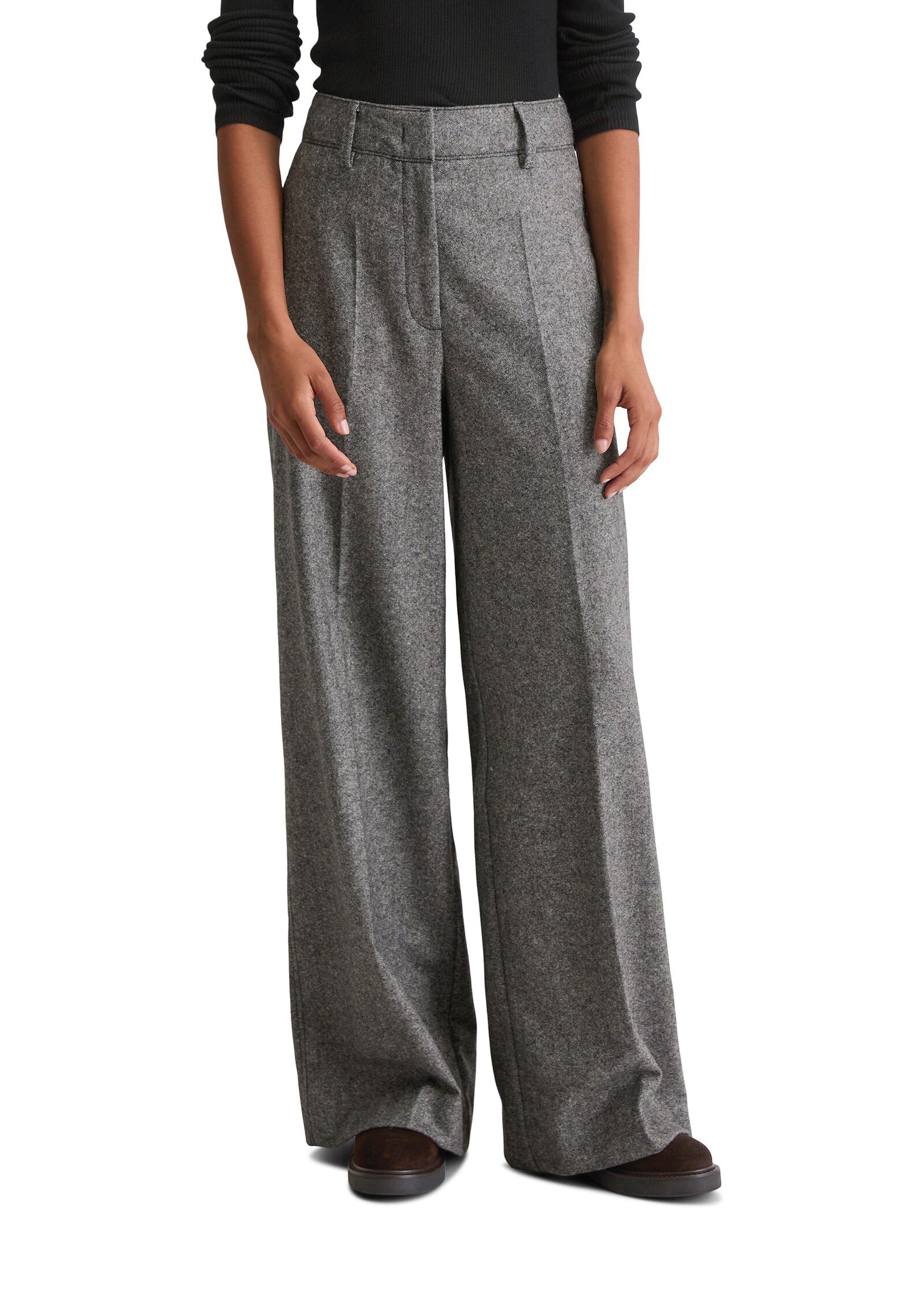 Pants, wide leg, tailored, zip fly