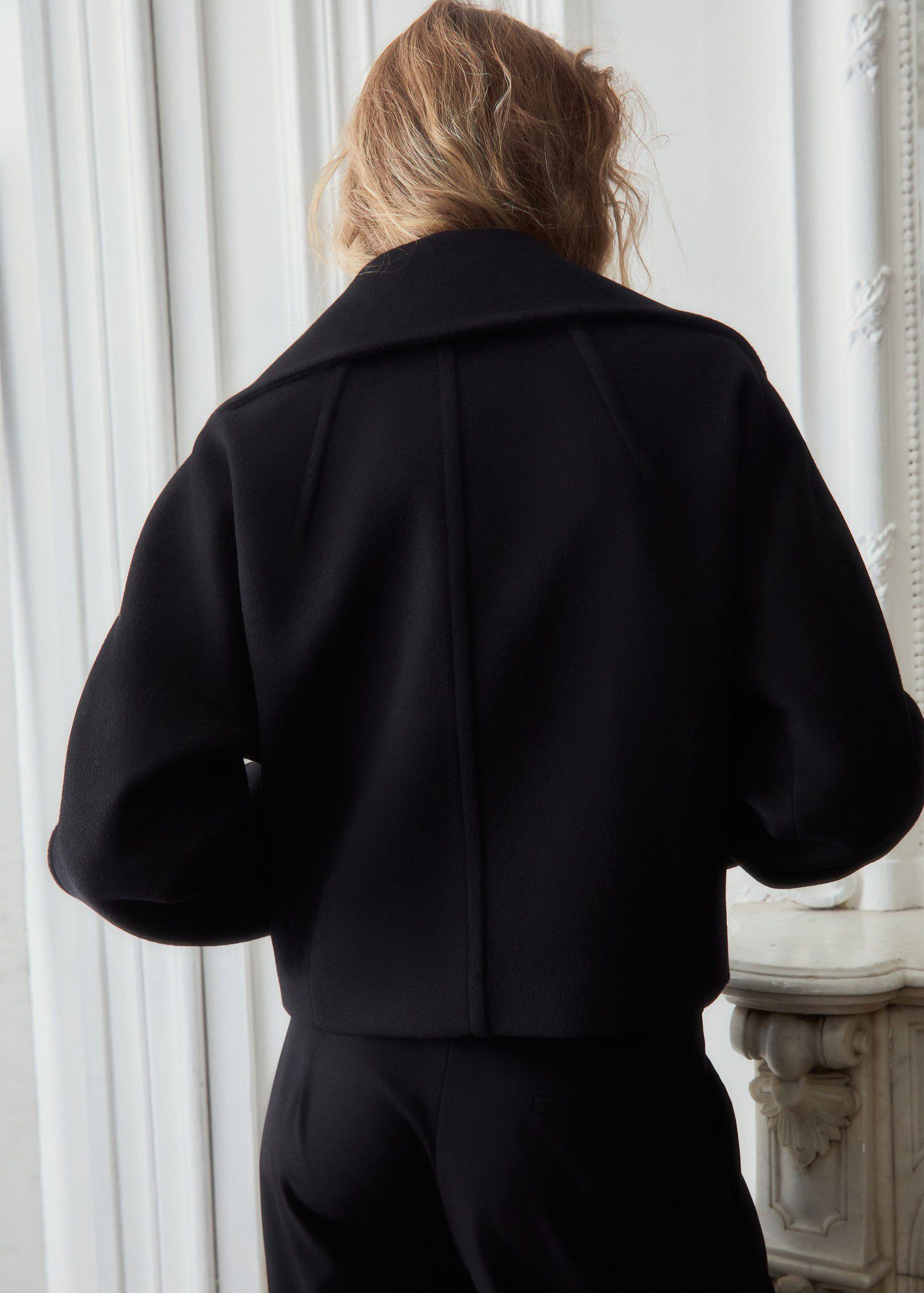 Wool jacket with shirt collar