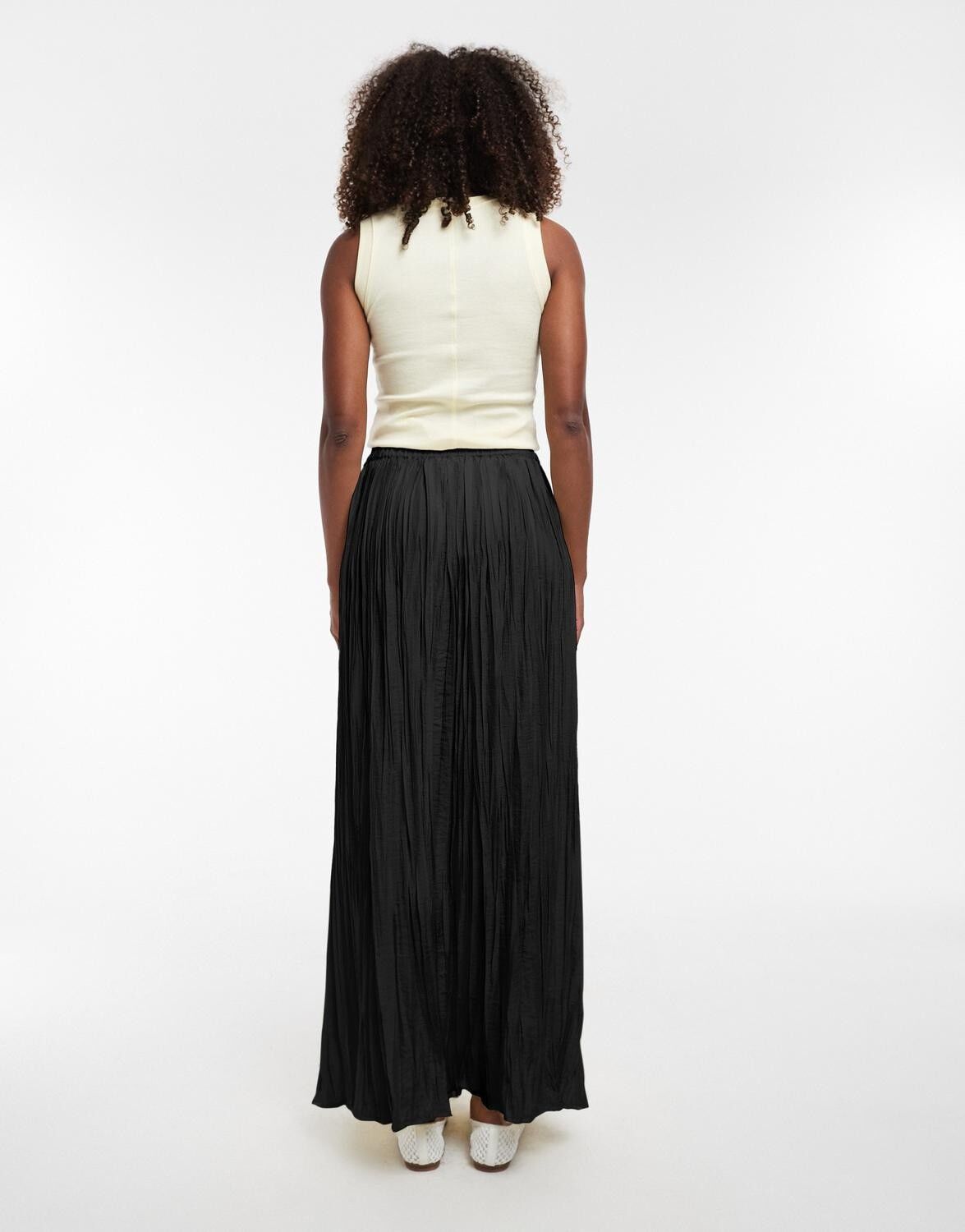TSTHEA HR WAIST CRINKLE MAXI SKIRT