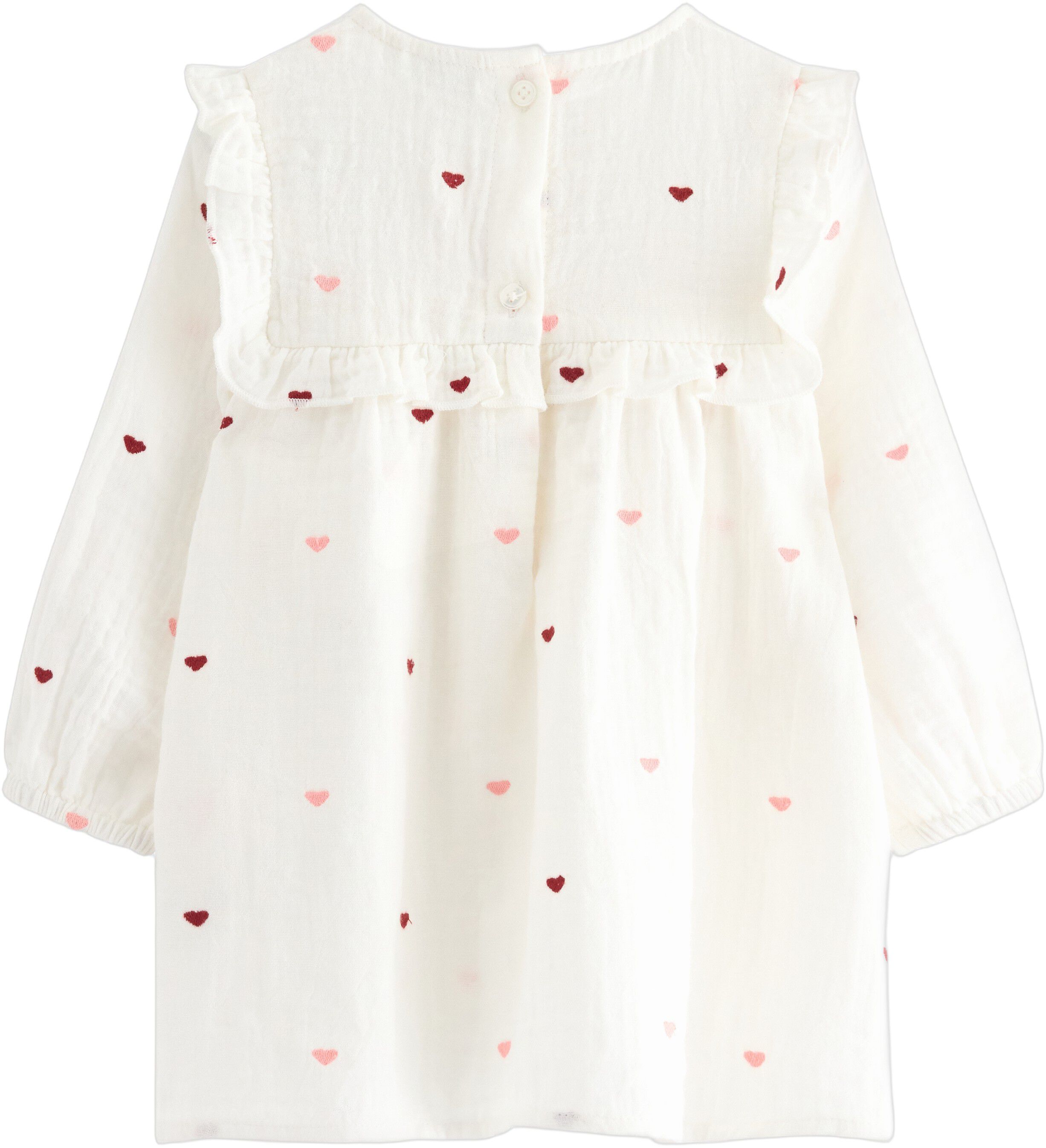 V&aelig;vet kjole i bl&oslash;d bomuldsgas med l