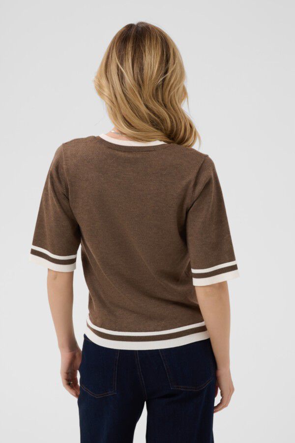 MilaSZ V-Neck SS Contast Pullover
