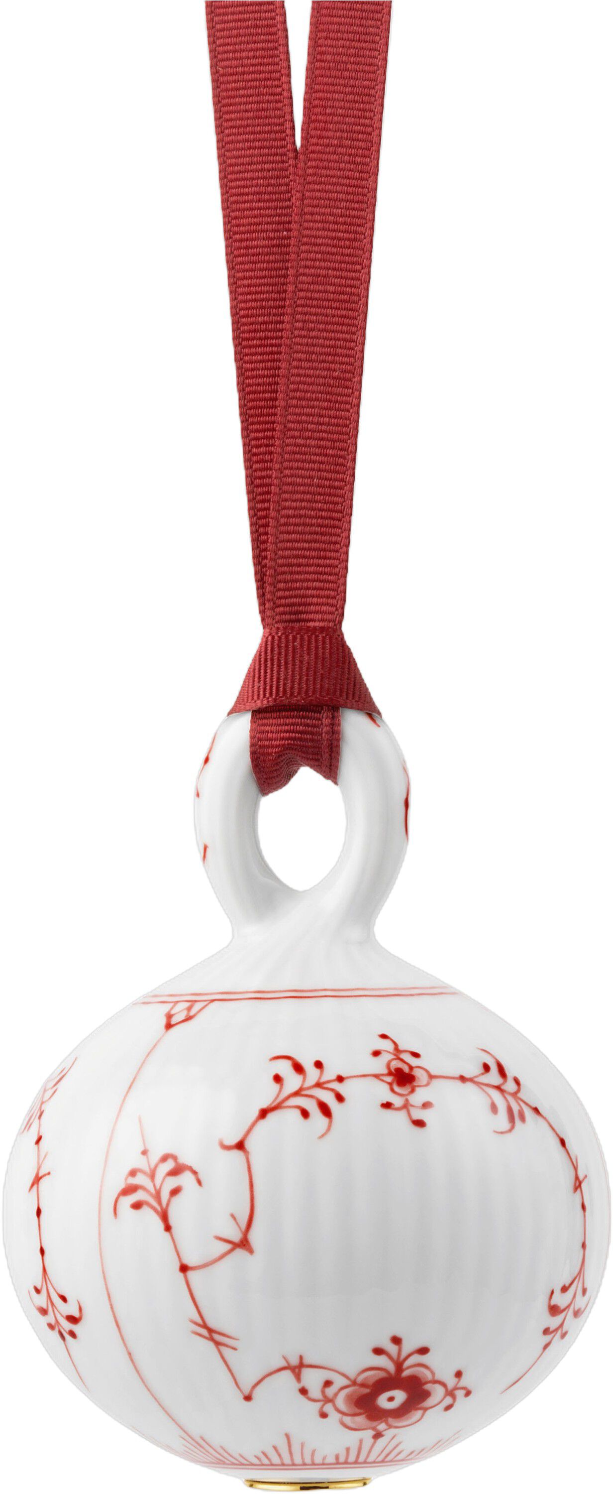 Christmas Bauble 9,5cm Red Fluted Pl