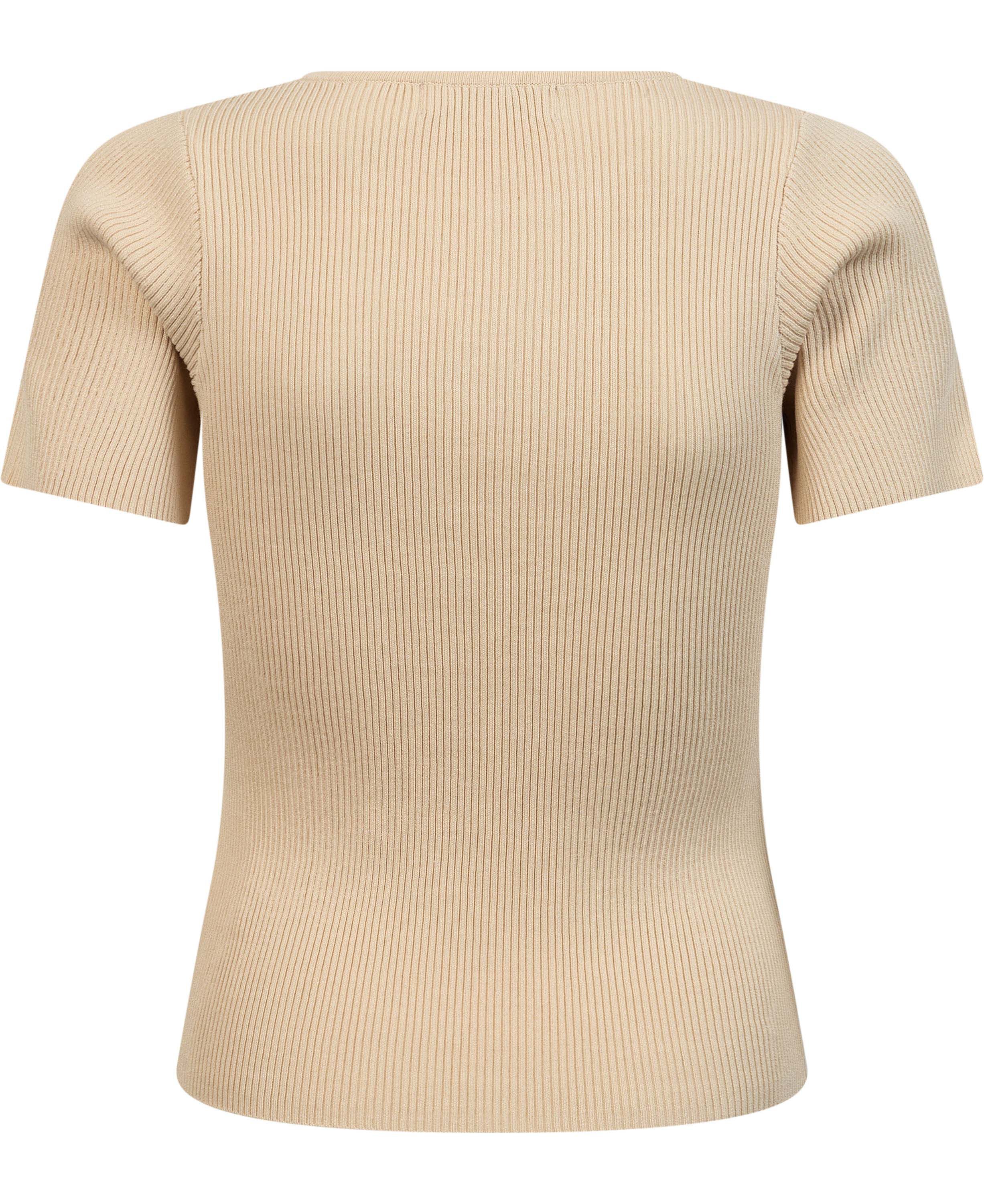 Rib knit short sleeve top
