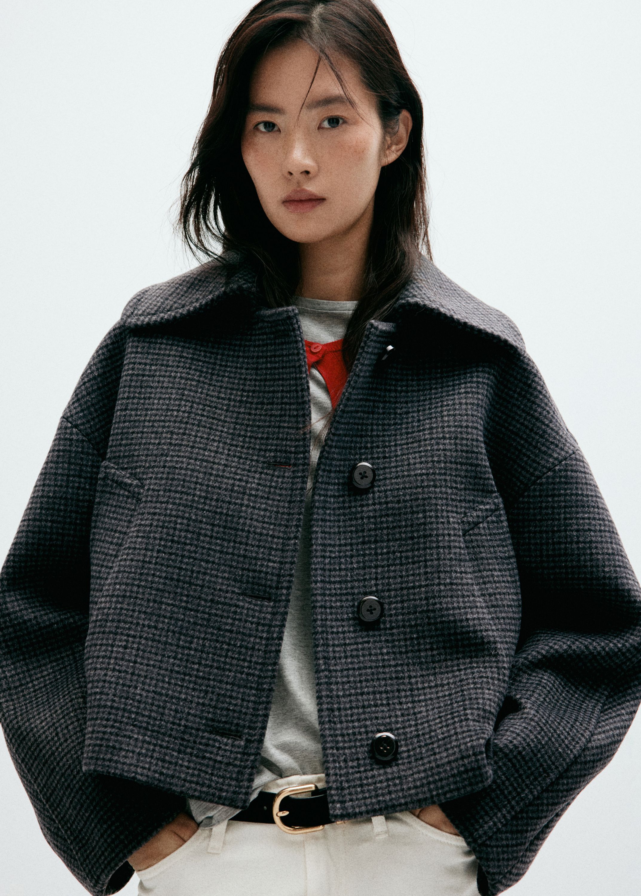 Houndstooth wool jacket