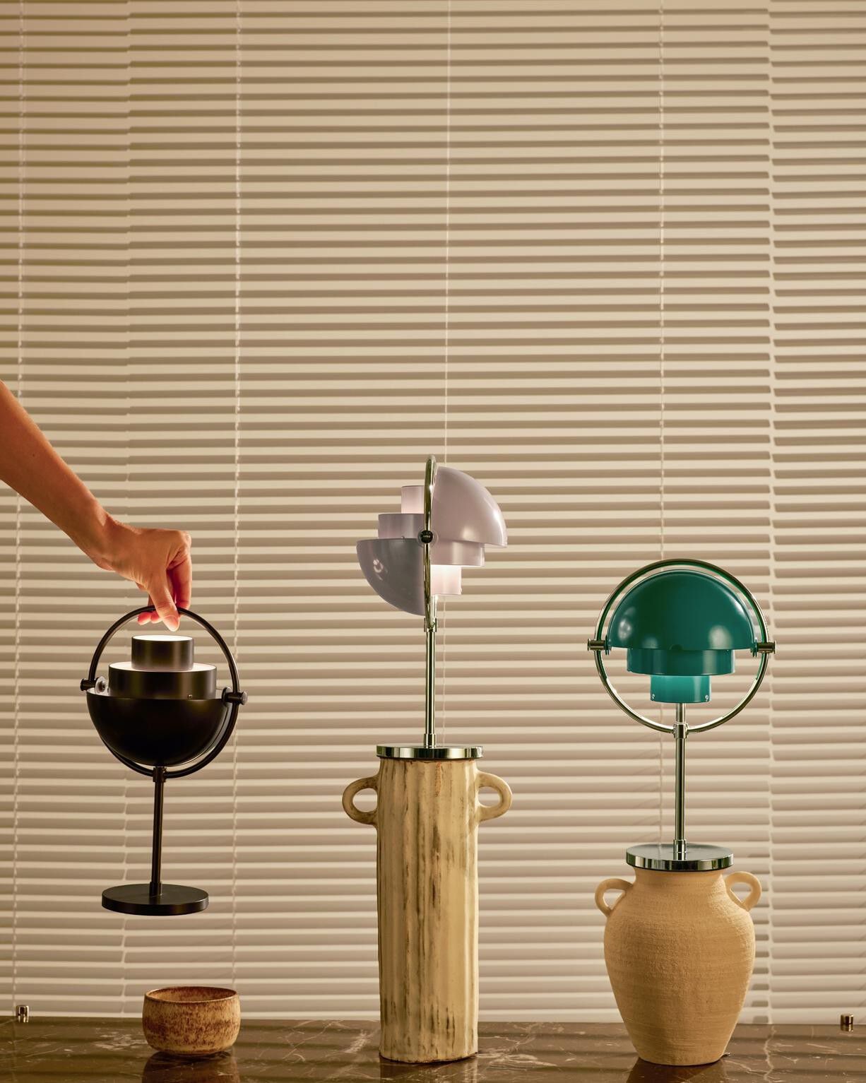 Multi-Lite Portable Lamp, EU Base: Chrome, Shade: Pale Lilac