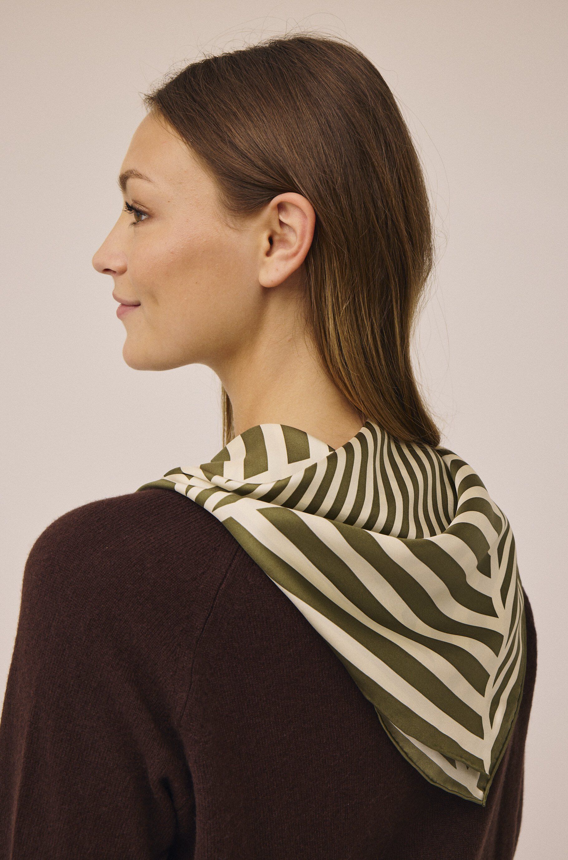Geometric Scarf 100% Silk - 61x61cm