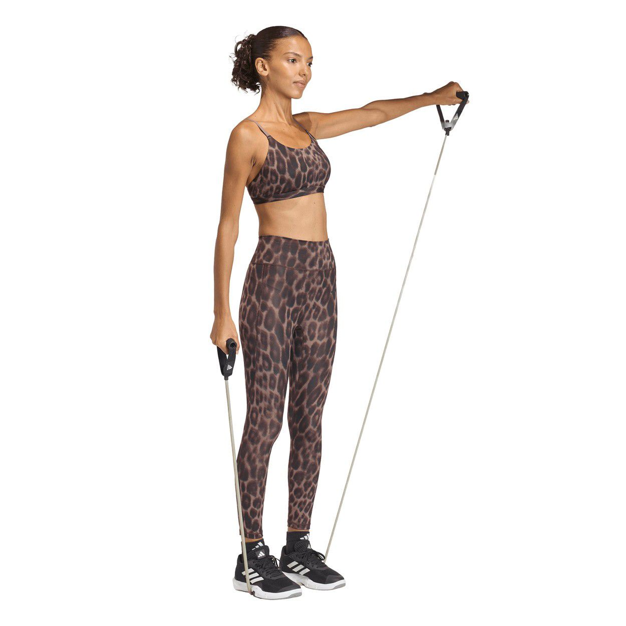 Optime Essentials Workout Leopard Light Support Sports BH