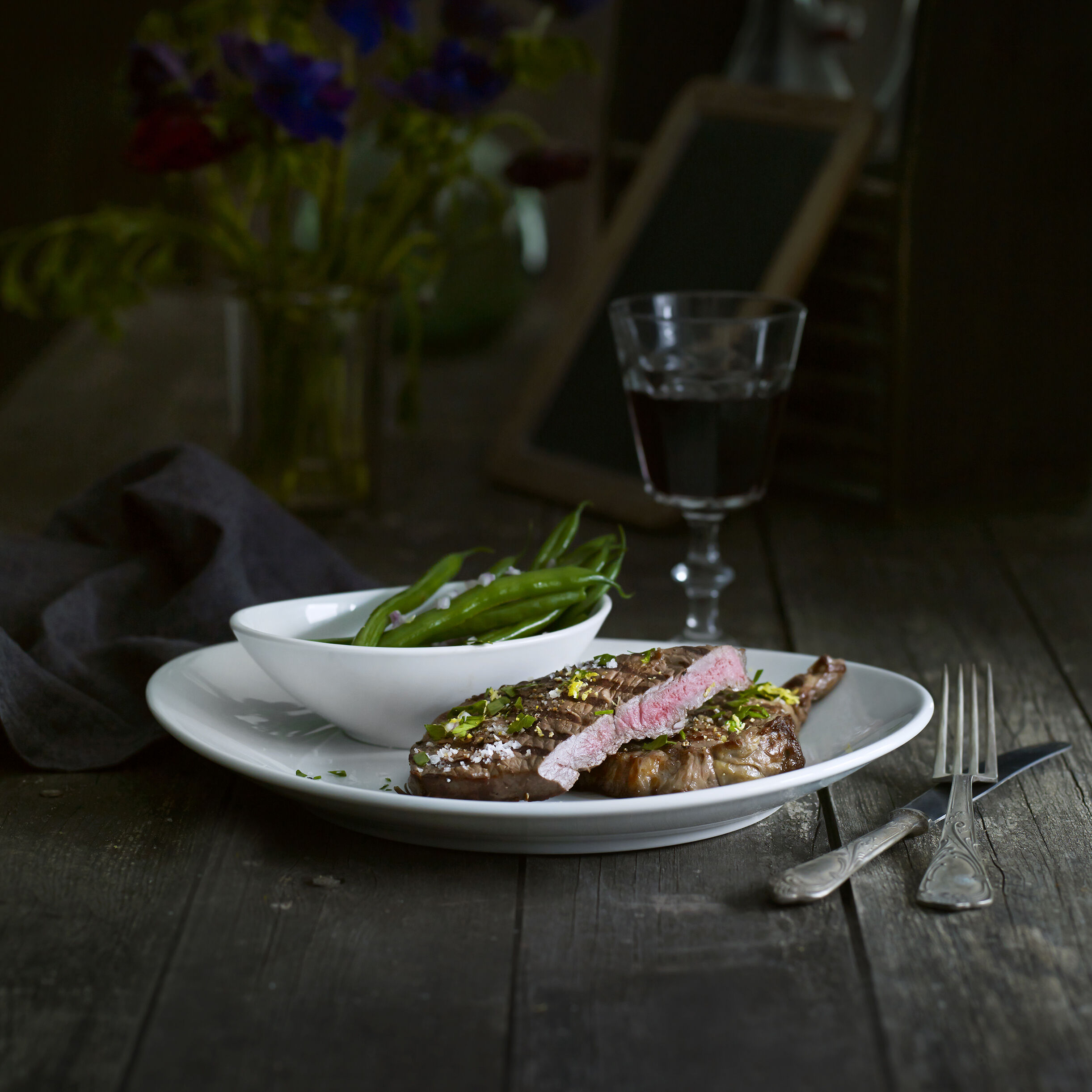 Oval steaktallerken stor