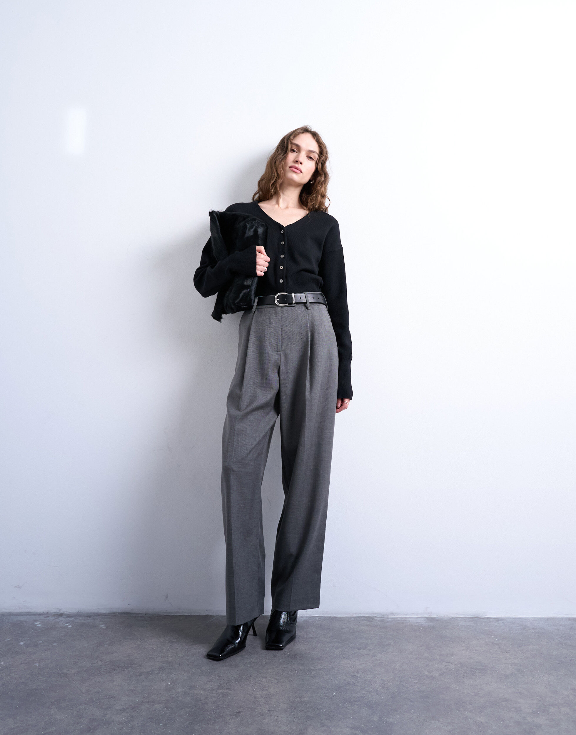 TSCOMPACT LS V-NECK CARDIGAN NOOS - COTTON