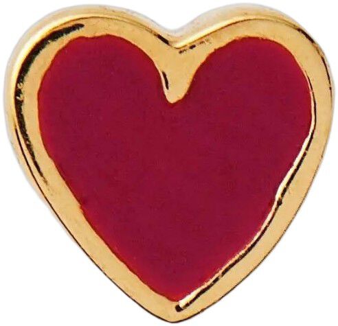 Petit Love Heart Burgundy &Oslash;rering - Forgyldt