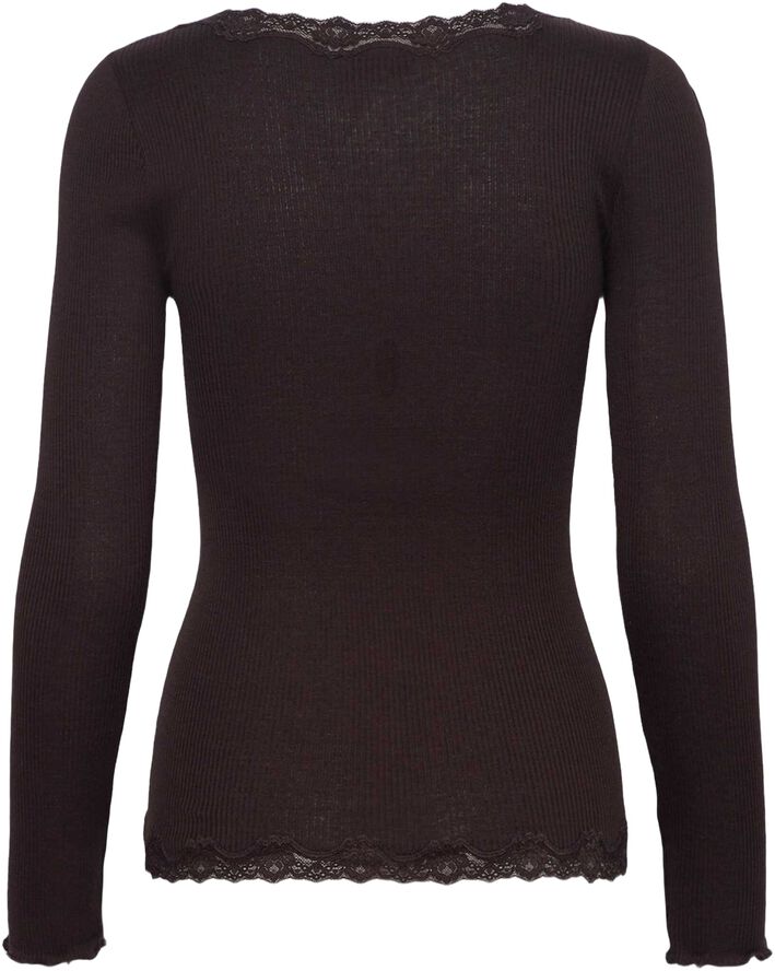 RWBabette Silk LS V-neck Lace Cardigan