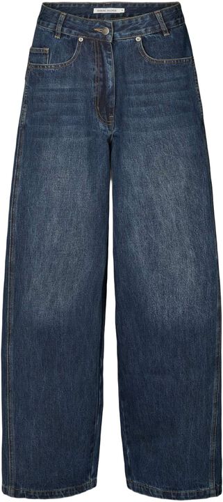 Patchwork denim wide leg pants - La