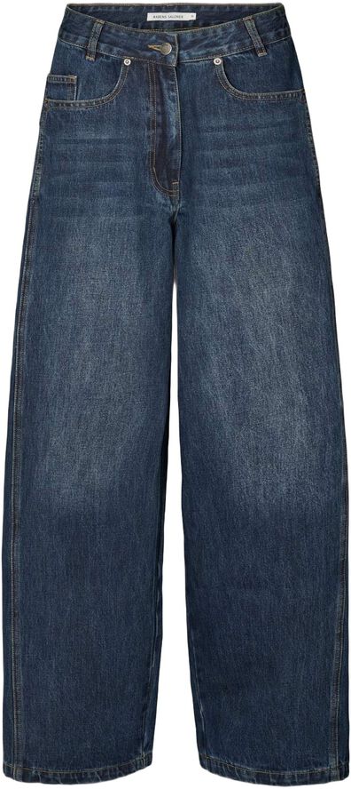 Patchwork denim wide leg pants - La