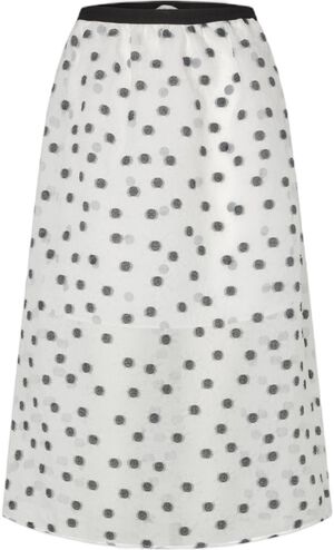 2460 Dotted Organza, Elasticated Waistband Midi Skirt