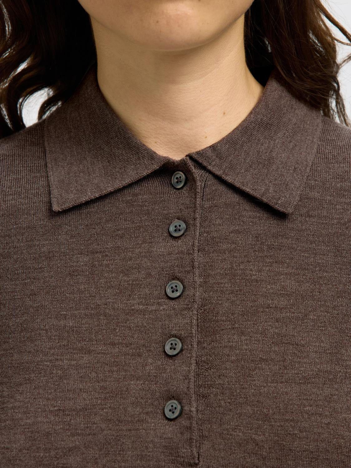 SLFTHEA LS KNIT 100% MERINO COLLAR NECK