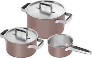 Gryde- og pandesæt, 3-dele, 18/10 rustfrit stål