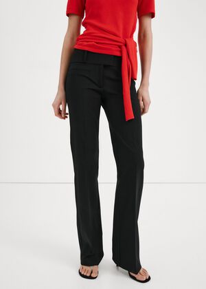Straight-leg trousers with belt loo