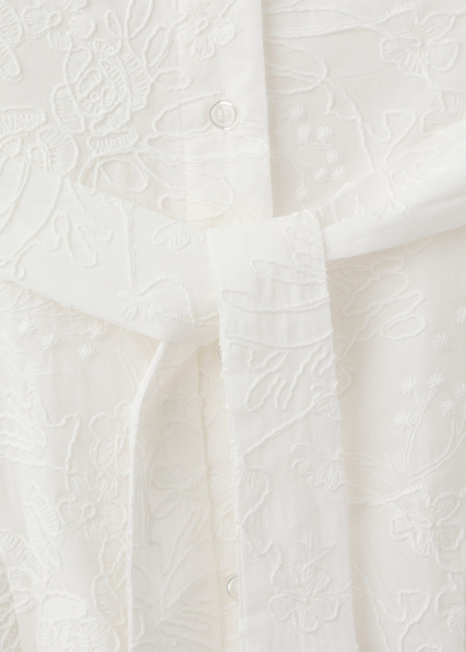 Embroidered belt dress