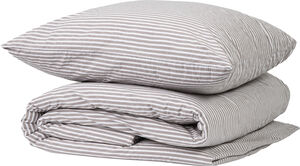Big stripe washed percale 140x220cm brown/white
