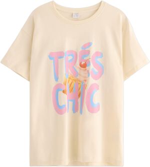 T-shirt i mjuk bomullstrikå med ra