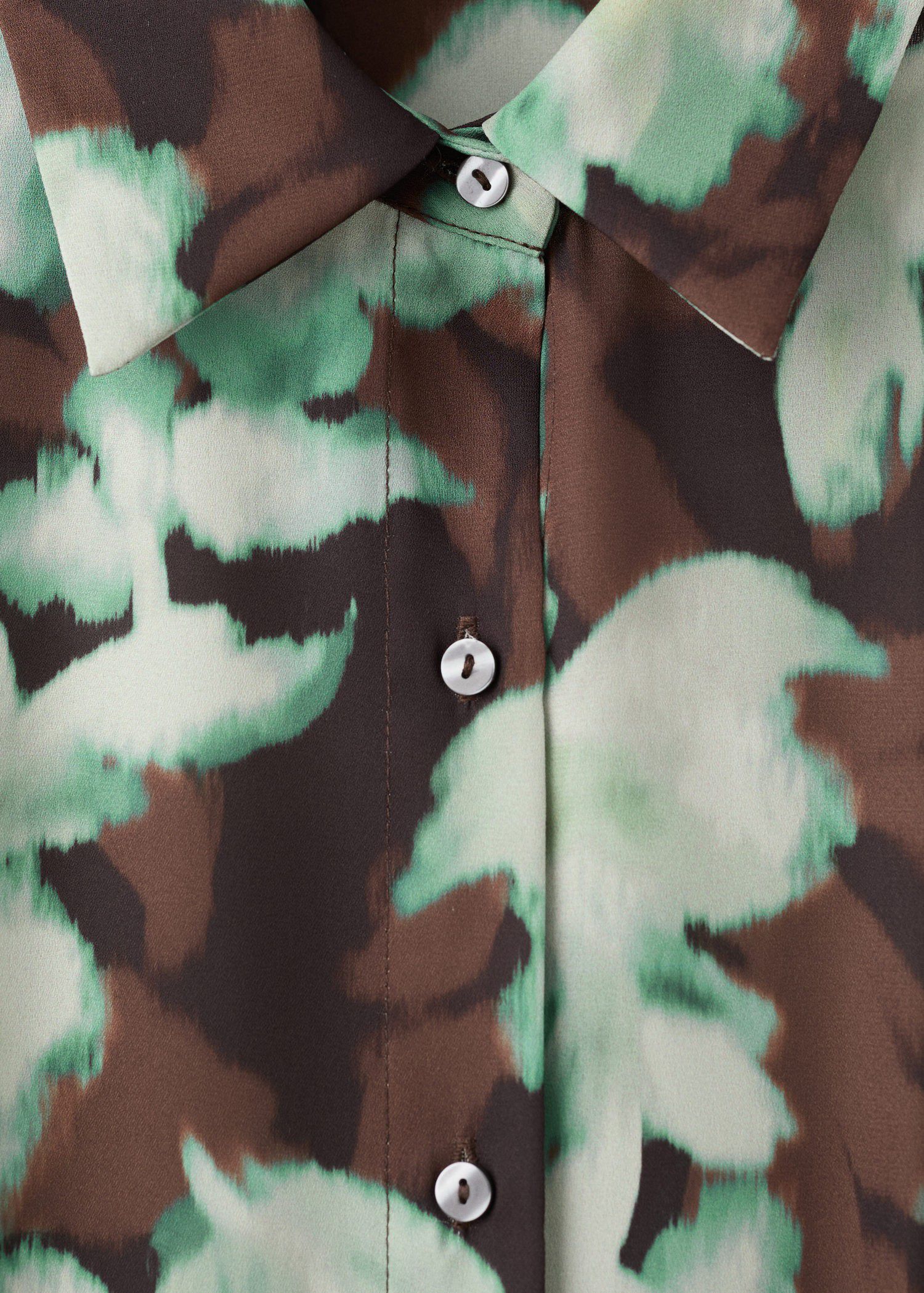 Printed shirt dress with belt