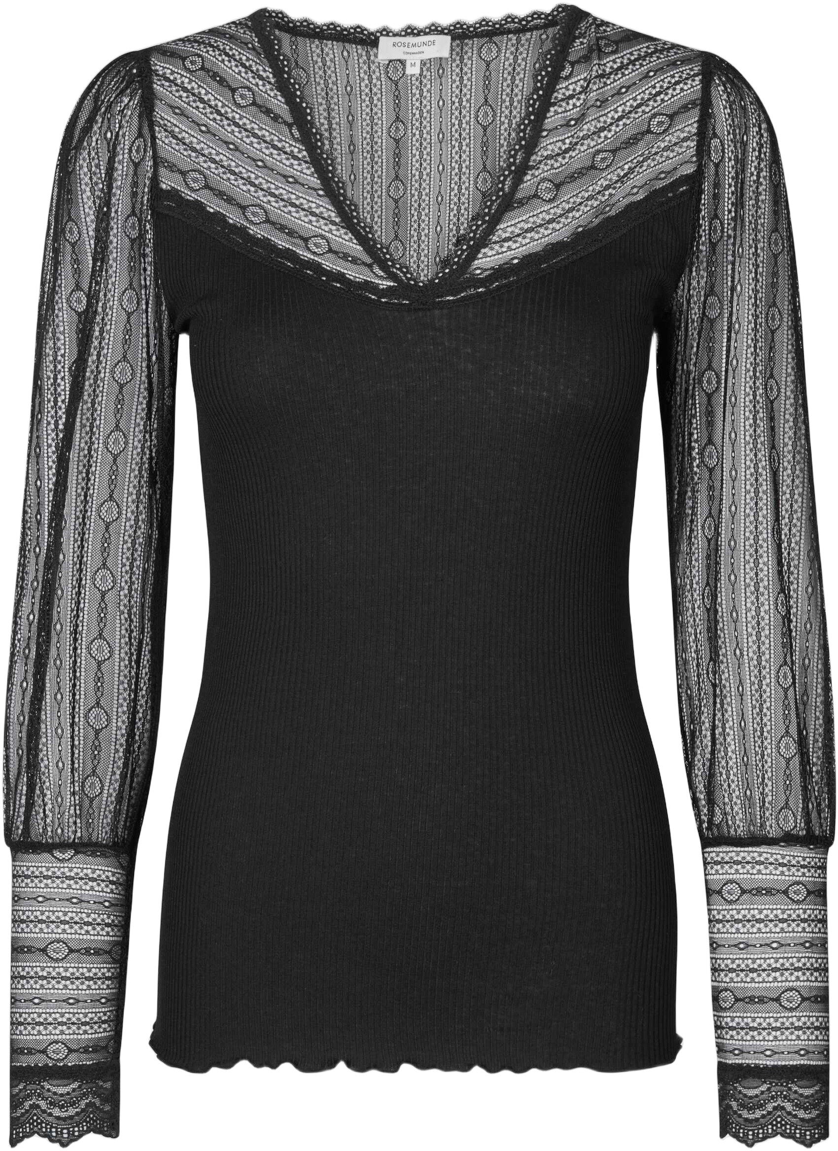 Silk t-shirt w/ lace