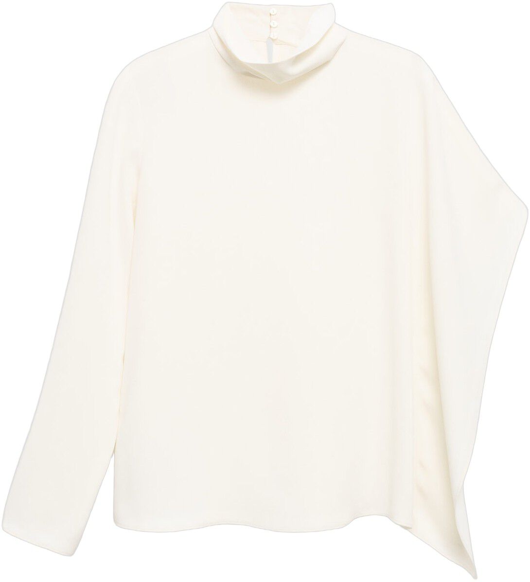 High-neck blouse with asymmetrical