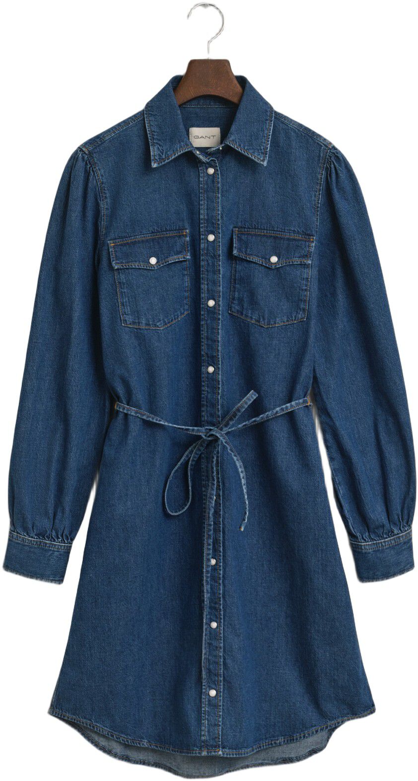 PUFF SLEEVE DENIM DRESS