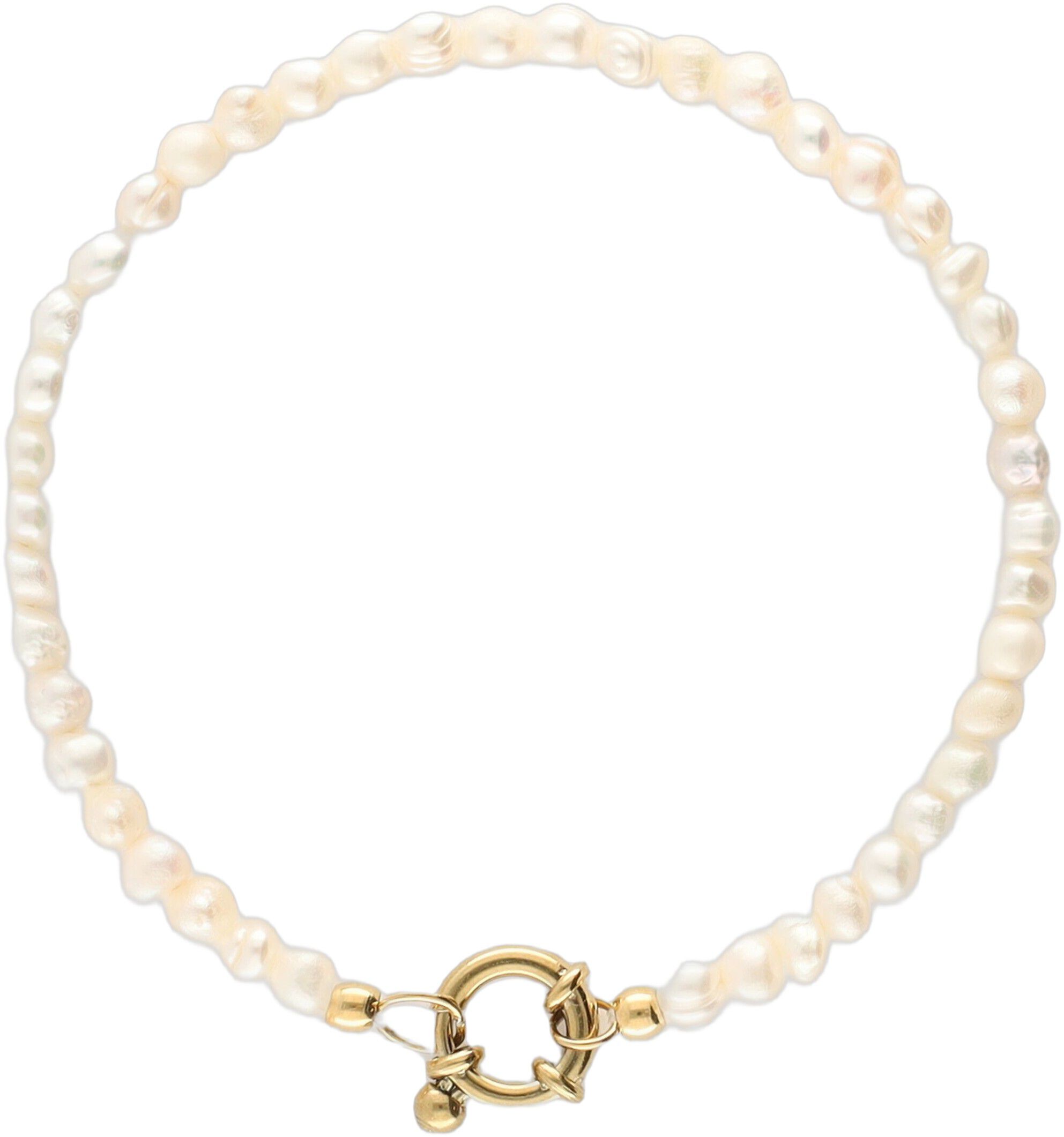 Freshwater pearl beaded bracelet with lock