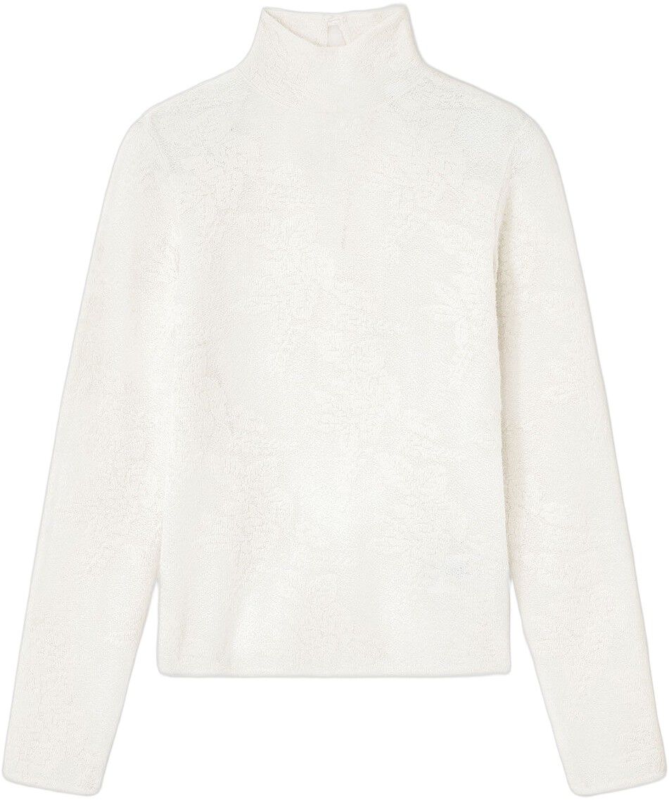 Sheer Flower Jacquard Mockneck