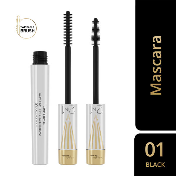Max Factor Masterpiece 2 In 1 Lash Wow Mascara, 001 Black, 7ml