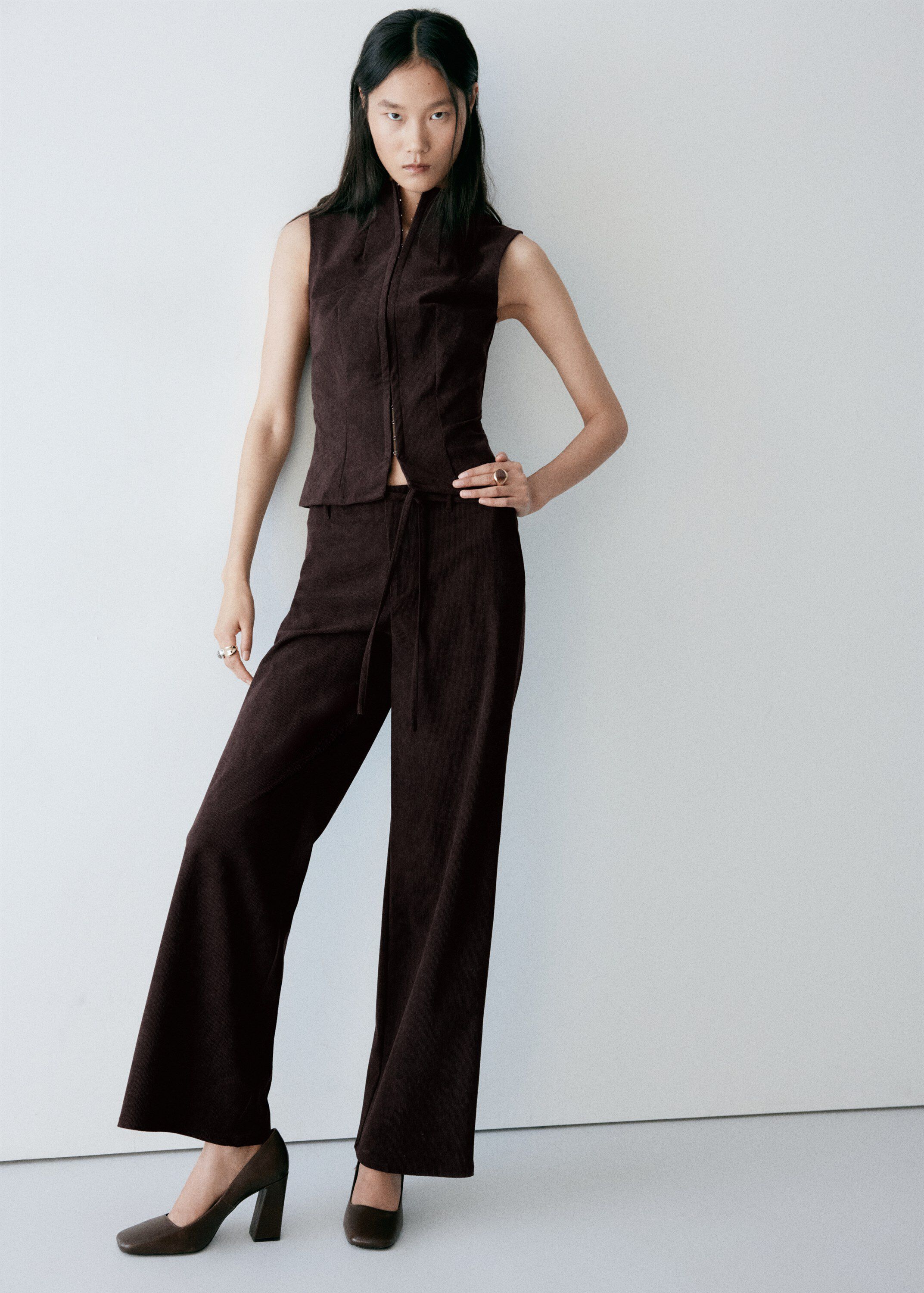 Tailored waistcoat with hook-and-ey