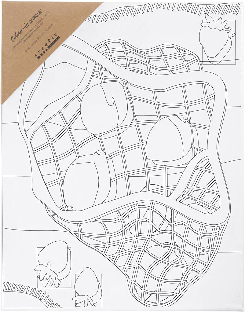Malerl&aelig;rred med print, Citrusfrugter, str. 24x30 cm.