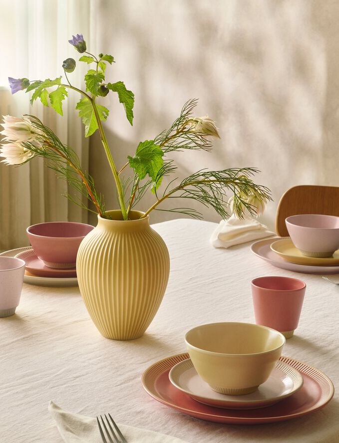 Knabstrup vase H 12. 5 cm yellow