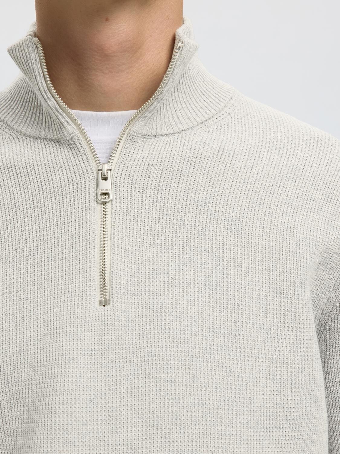 SLHDANE LS KNIT STRUCTURE HALF ZIP