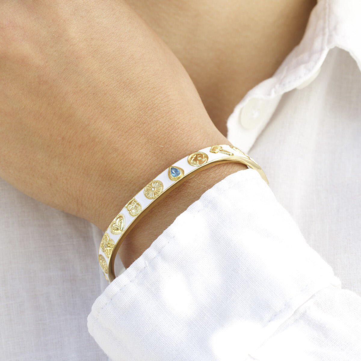 Global Goals Bangle - White