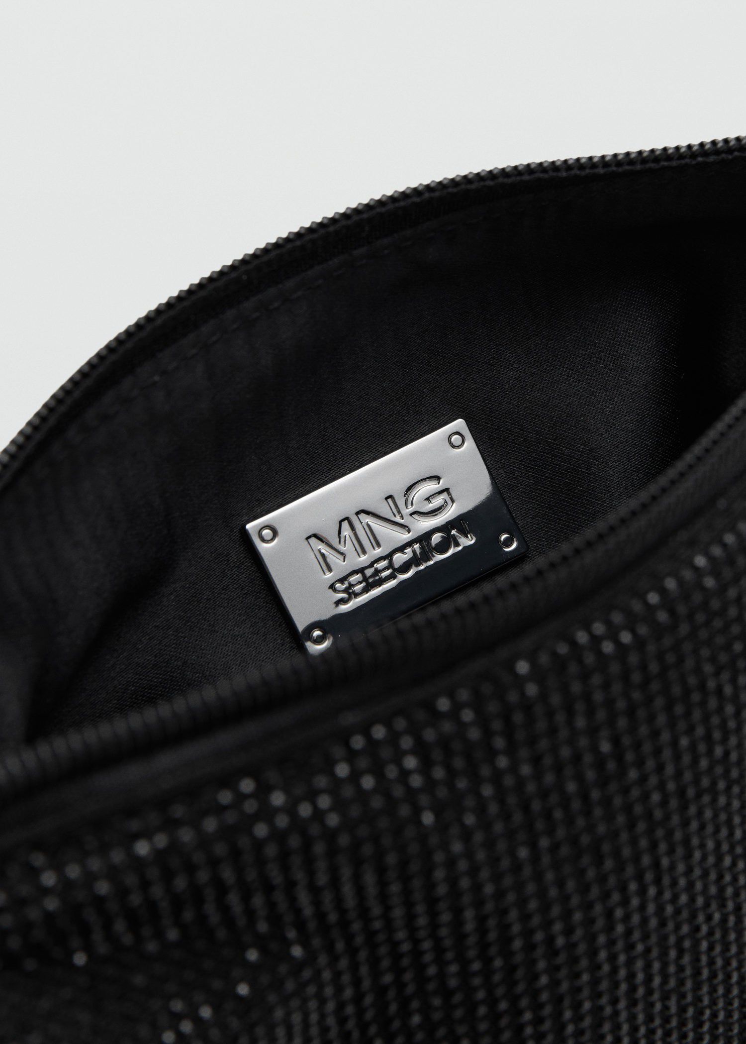 Handbag with rhinestones