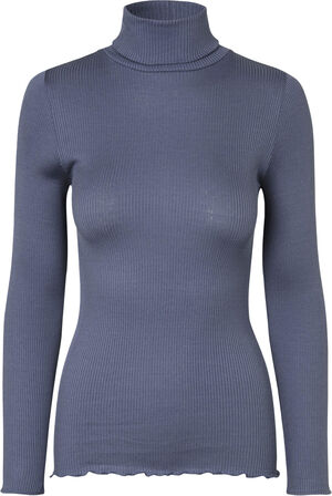 Silk t-shirt w/ roller neck