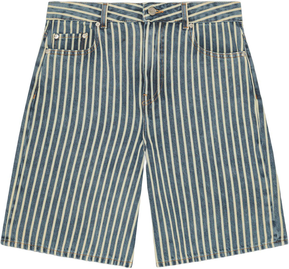 Light Stripe Denim Shorts