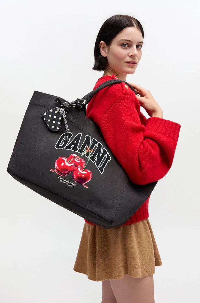 Medium Trapeze Shopper Cherry print